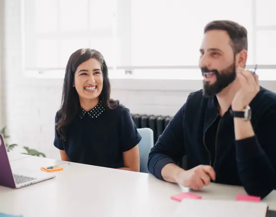 man-woman-desk